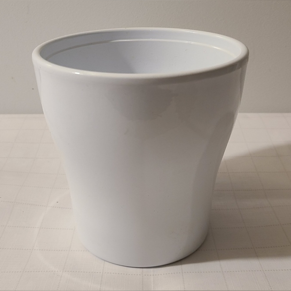 White Ceramic Garden Flowers Vase Pot (Hx13.5cm)